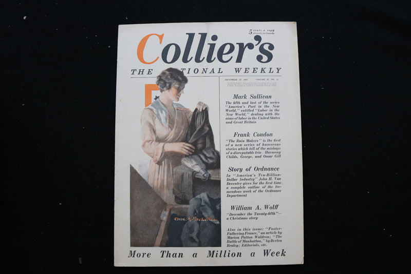 1918 DEC 21 COLLIER'S MAGAZINE - AN ILLUSTRATED WOMAN COVER - FRENCH - E 10937
