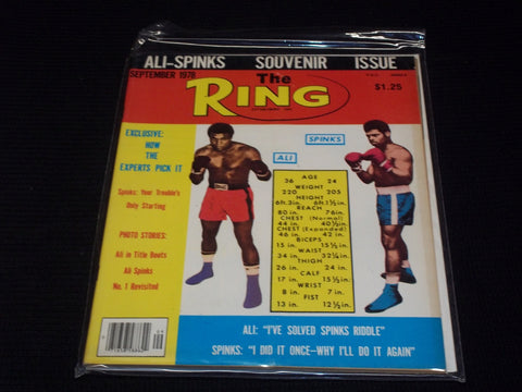 1978 SEPTEMBER THE RING MAGAZINE - ALI SPINKS FRONT COVER - E 3985