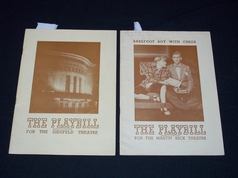 1947 PLAYBILL PROGRAMS LOT OF 2 - STAN MUSIAL & TED WILLIAMS BC'S - J 5580