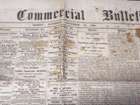 1866 NOVEMBER 17 THE COMMERCIAL BULLETIN NEWSPAPER - VOL 8 #409 - BOSTON - K 63