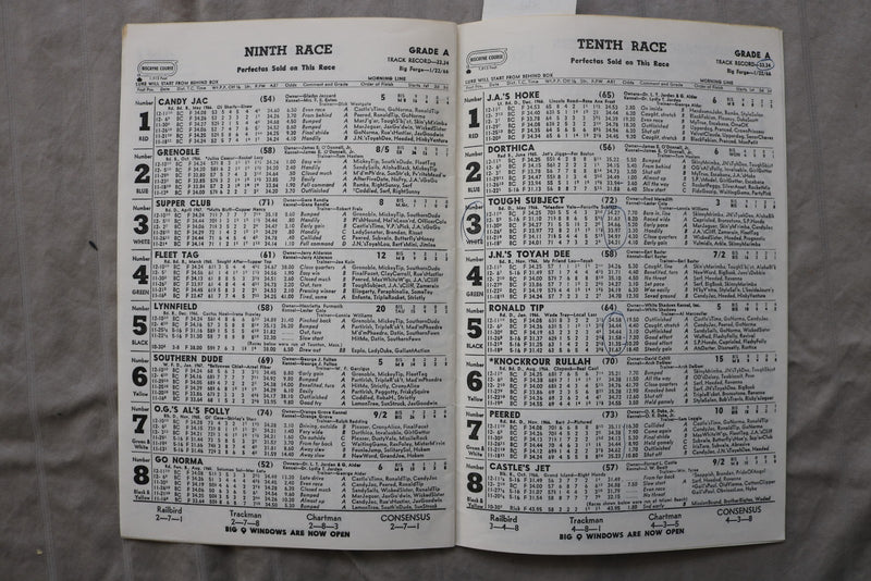 1968 BISCAYNE DOG TRACK DOG RACING PROGRAM - K 3455