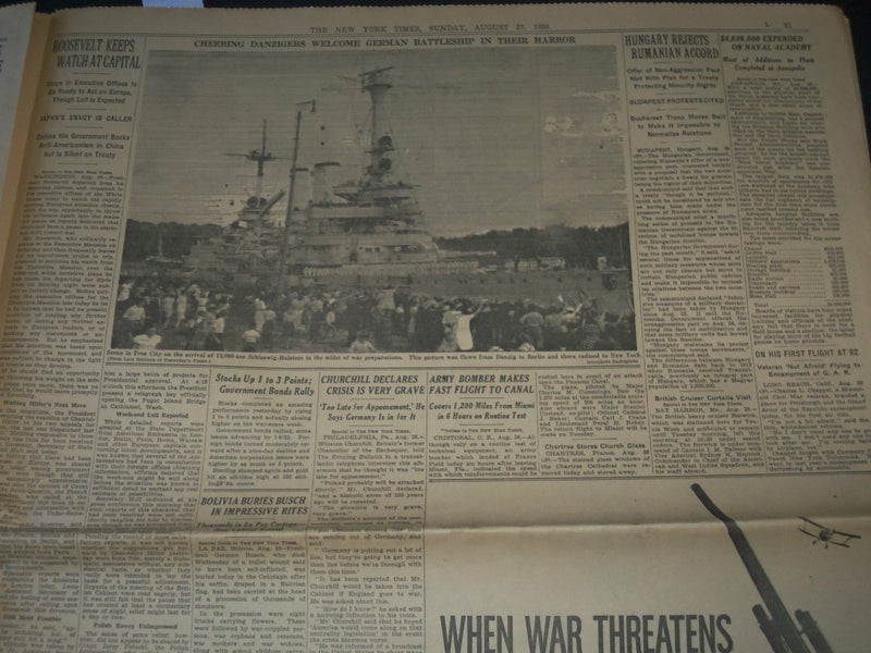 1939 AUGUST 27 NEW YORK TIMES - HITLER DEMANDS BRITAIN ABANDON ALLIANCE- NP 3608