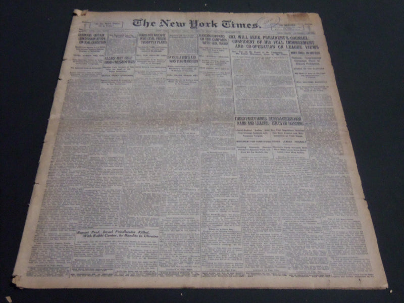1920 JULY 11 NEW YORK TIMES - FORDS BUY RAILWAY TO SUPPLY PLANTS - NT 6775
