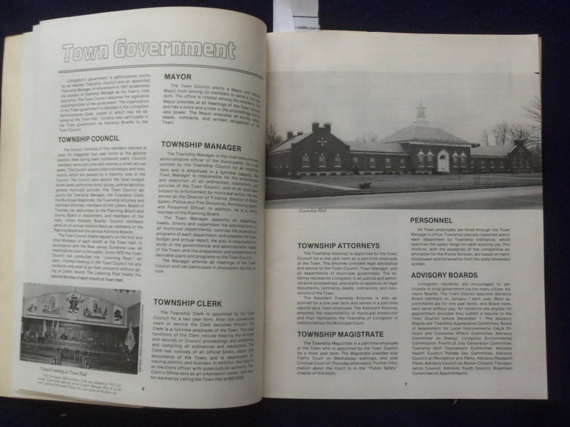 1981 FOCUS ON LIVINGSTON SOFTCOVER BOOK - TOWN HANDBOOK - K 182
