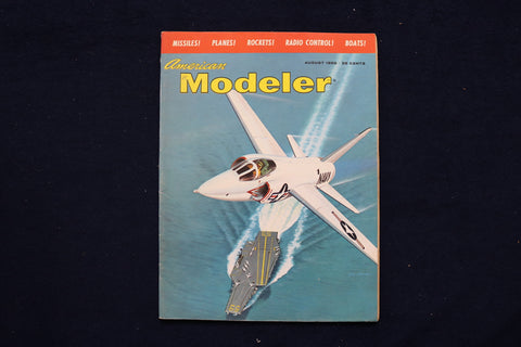 1958 AUGUST AMERICAN MODELER MAGAZINE - GRUMMAN TIGER COVER - E 11457