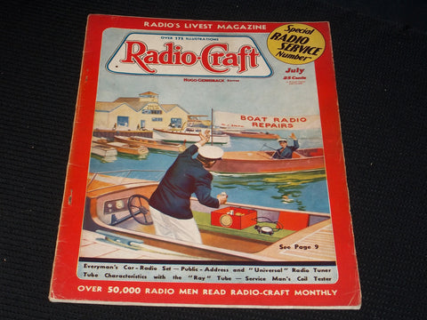 1937 JULY RADIO-CRAFT MAGAZINE VERY NICE COVERS & ADS - E 392