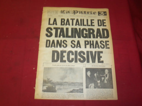 1942 AUG 24 LA PATRIE NEWSPAPER-BATAILLE STALINGRAD DANS PHASE DECISIVE - FR2343