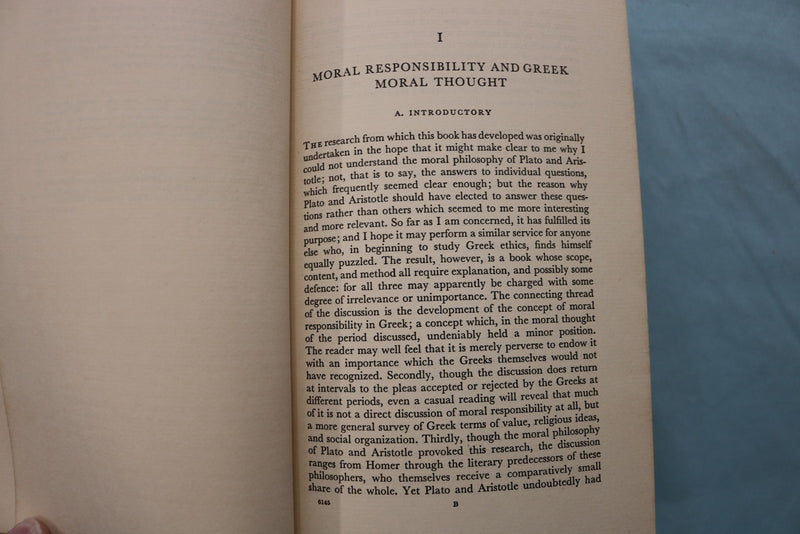 1960 MERIT AND RESPONSIBILITY - GREEK VALUES HARDCOVER BOOK BY ADKINS - KD 9647