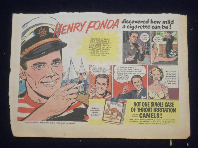 1950'S MOVIE STAR CAMELS COLOR COMICS ADS - LOT OF 6 - NP 5266