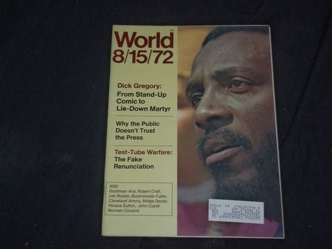 1972 AUGUST 15 WORLD MAGAZINE - DICK GREGORY COVER - CW 518