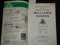 1968 ALL POCKET AND CARON BILLLIARD GAMES RULE BOOK - J 8937