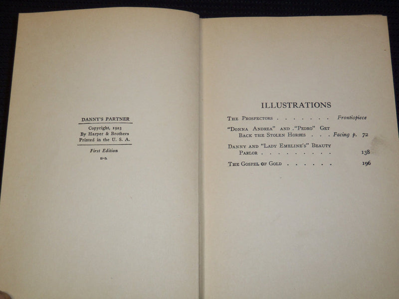 1923 DANNY'S PARTNER HARDCOVER BOOK BY W. A. ROGERS - KD 7963