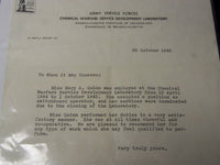 1945 M. I. T. ARMY SERVICE FORCES TYPED LETTER SIGNED BY HOWARD HUNTER - J 5468
