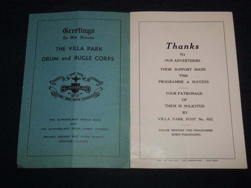 1934 VILLA PARK FALL FESTIVAL SOUVENIR PROGRAM - CHICAGO ILLINOIS - J 8622