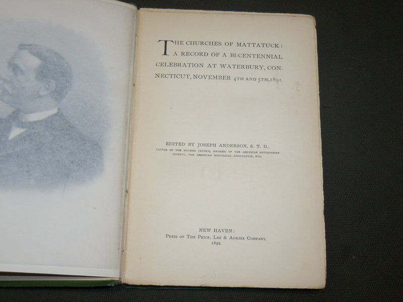 1892 CHURCHES OF MATTATUCK A BI-CENTENNIAL CELEBRATION BOOK - KD 6093