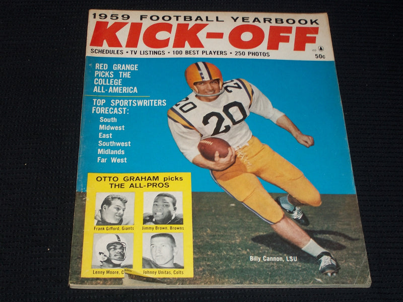 1959 FOOTBALL YEARBOOK KICK-OFF MAGAZINE - BILLY CANNON COVER - E 7933