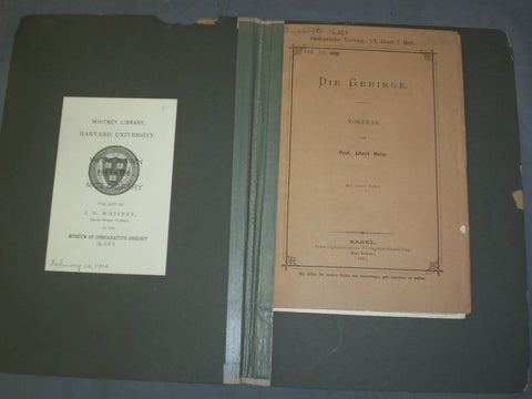 1881 DIE GEBIRGE - VORTRAG VON PROF. ALBERT HEIM - GERMAN TEXT - J 4895