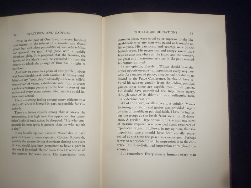 1930 STATESMEN AND GADFLIES HARDCOVER BOOK BY EUGENE PEARCE-1ST EDITION- KD 9189