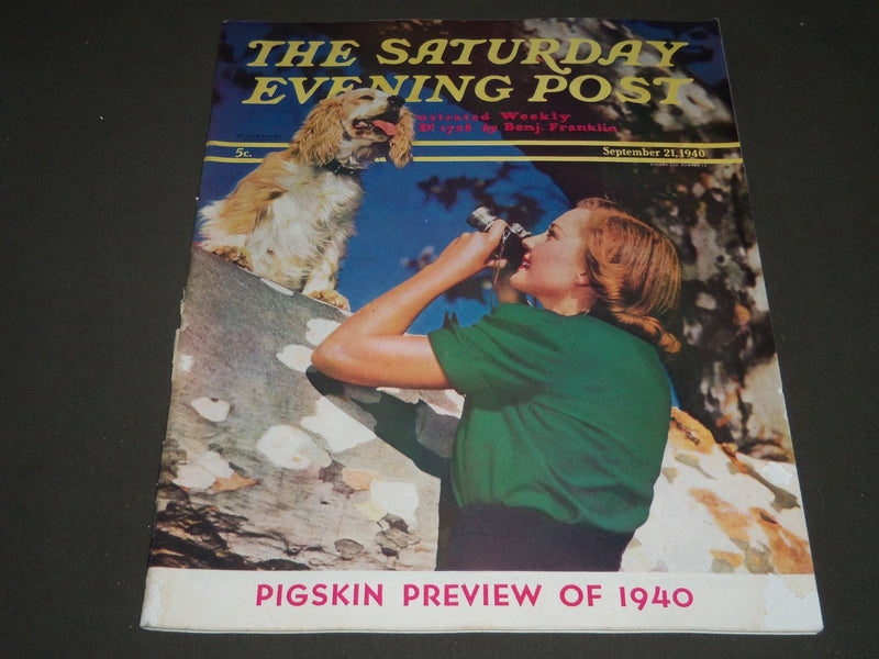 1940 SEPT 21 THE SATURDAY EVENING POST MAGAZINE - ILLUSTRATED COVER - SP 377