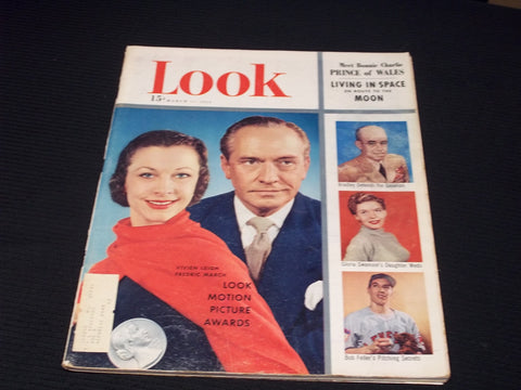 1952 MARCH 11 LOOK MAGAZINE - VIVIEN LEIGH & FREDRIC MARCH FRONT COVER - E 20427