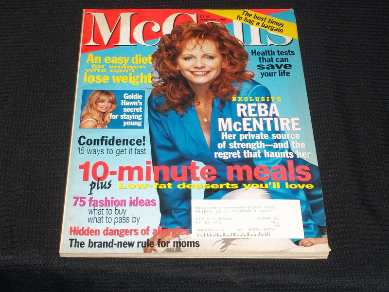 1996 SEPTEMBER MCCALL'S MAGAZINE - REBA MCENTIRE FRONT COVER - E 560