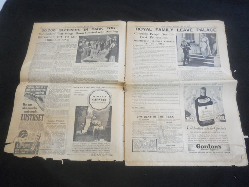 1937 MAY 12 EVENING STANDARD NEWSPAPER - CORONATION OF KING GEORGE VI - NP 5749