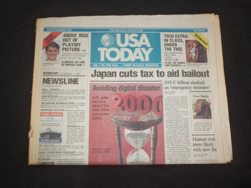1997 DECEMBER 17 USA TODAY NEWSPAPER - JAPAN CUTS TAX TO AID BAILOUT - NP 7894