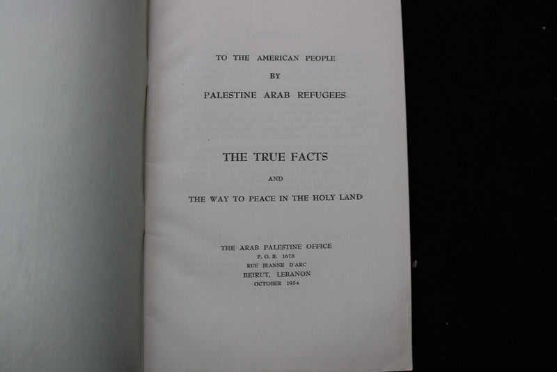 1954 THE WAY TO PEACE IN THE HOLY LAND - PALESTINE - SOFTCOVER BOOK - K 3064