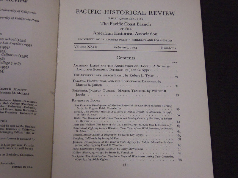 1954-1955 PACIFIC HISTORICAL REVIEW MAGAZINE LOT OF 4 - O 1662J