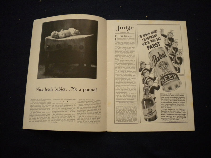 1937 OCTOBER JUDGE MAGAZINE - IMPORTED FROM JAPAN - B 439G
