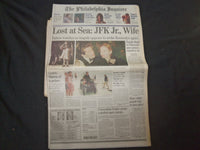 1999 JULY 18 PHILADELPHIA INQUIRER - LOST AT SEA: JFK JR. AND WIFE - NP 7459