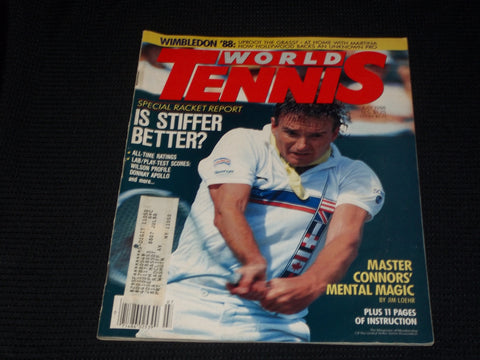 1988 JULY WORLD TENNIS MAGAZINE - JIMMY CONNORS FRONT COVER - E 2374