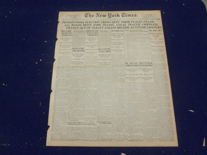 1920 APRIL 12 NEW YORK TIMES - PENNSYLVANIA ELECTRIC CREWS QUIT - NT 8288