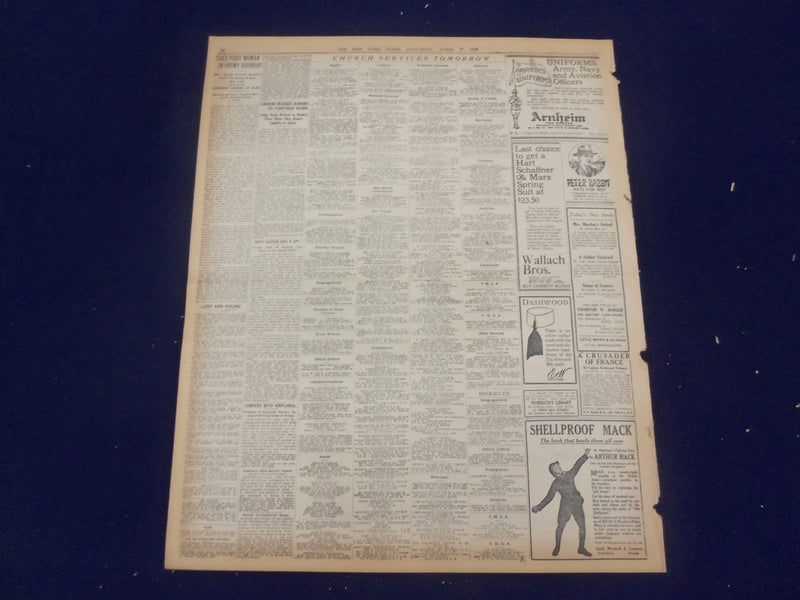 1918 APRIL 27 NEW YORK TIMES - GERMANS HOLD KEMMEL PUSH TO ST. ELOI - NT 8215