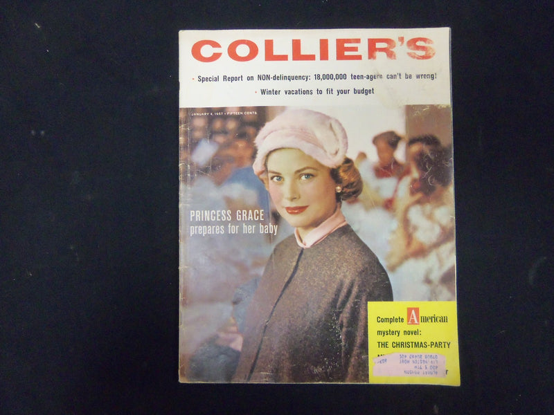 1957 JANUARY 4 COLLIER'S MAGAZINE - PRINCESS GRACE COVER - ST 3674
