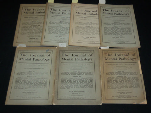 1905-1907 THE JOURNAL OF MENTAL PATHOLOGY MAGAZINE LOT OF 7 - WR 572K
