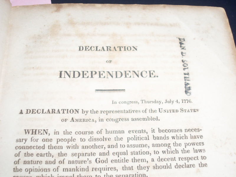 1821 LAWS OF THE STATE OF NEW JERSEY VOL- CONSTITUTION - DECLARTION - KD 2174