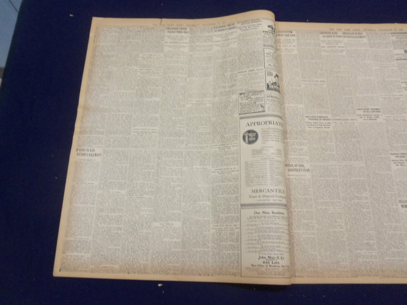 1917 DECEMBER 27 NEW YORK TIMES - WILSON TAKES OVER RAILROADS - NT 8265