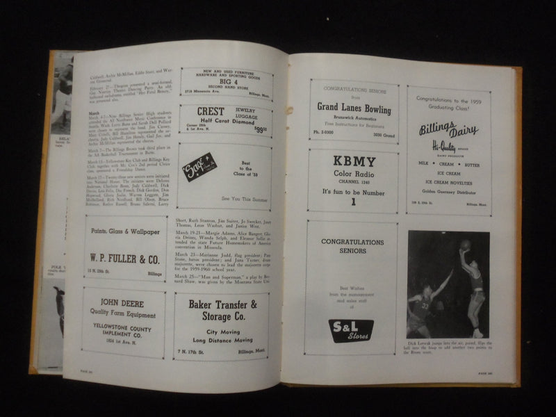 1959 THE KYOTE BILLINGS SENIOR HIGH SCHOOL YEARBOOK - BILLINGS, MONTANA- YB 3339
