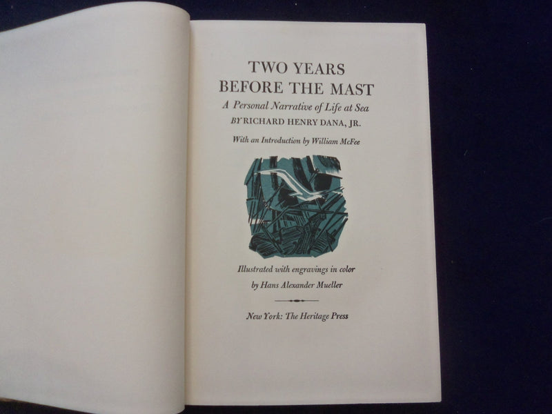 1947 TWO YEARS BEFORE THE MAST HARDCOVER BOOK BY RICHARD DANA-HERITAGE - KD 8576