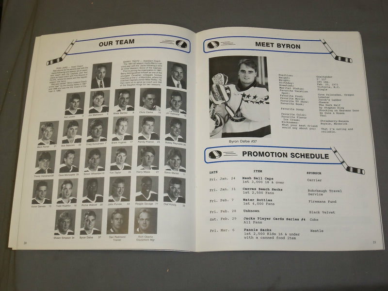 1991-92 BALTIMORE SKIPJACKS HOCKEY PROGRAM & POSTER-1/19/92-BARRY TROTZ - J 4101