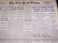 1936 JULY 21 NEW YORK TIMES - REVOLT IN MADRID CRUSHED - NT 2066