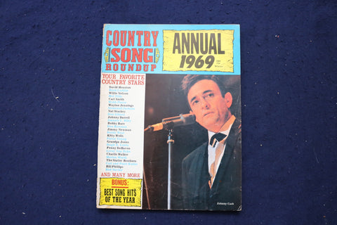 1969 COUNTRY SONG ROUNDUP ANNUAL MAGAZINE - JOHNNY CASH COVER - E 18143