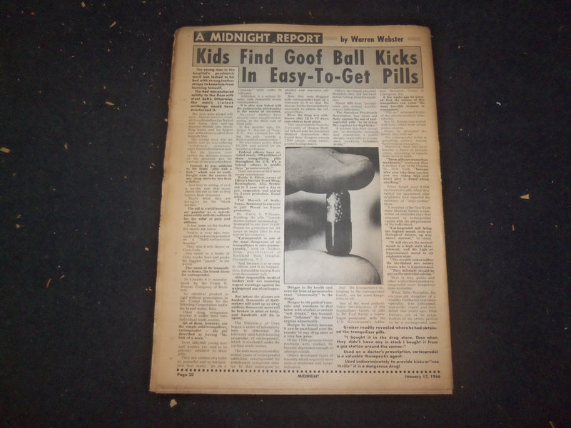 1966 JANUARY 17 MIDNIGHT NEWSPAPER - SON BURIES DAD ALIVE - NP 7358