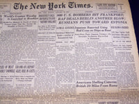 1944 JANUARY 30 NEW YORK TIMES - 800 U. S. BOMBERS HIT FRANKFORT - NT 2581