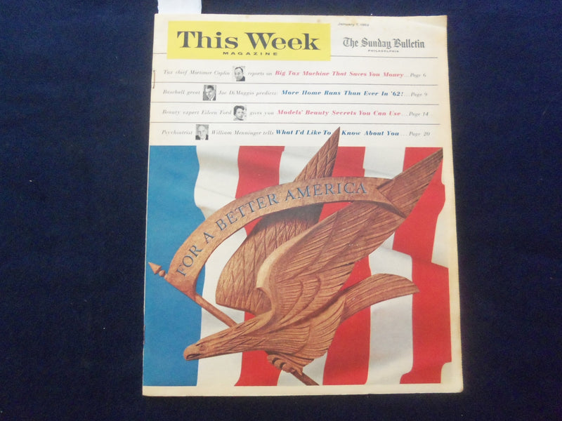 1962 JANUARY 7 THIS WEEK MAGAZINE SECTION - JOE DIMAGGIO - J 9800