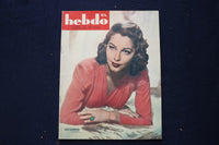 1946 JANUARY 5 HEBDO MAGAZINE - AVA GARDNER - FRENCH COVER - E 23669