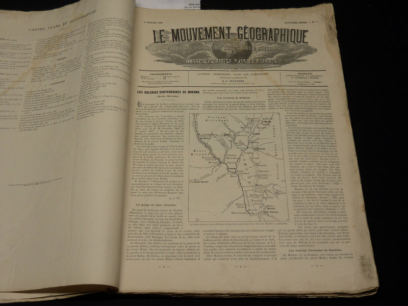 1898 JAN-DEC LE MOUVEMENT GEOGRAPHIQUE MAGAZINE BOUND VOLUME - KD 5393