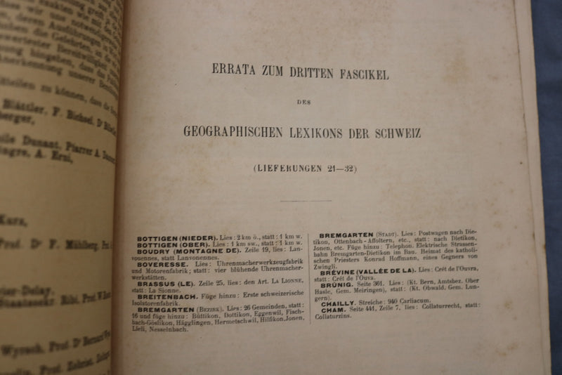 1902-1910 GEOGRAPHISCHES LEXIKON DER SCHWEIZ MAGAZINE- MAPS - LOT OF 19- O 3909