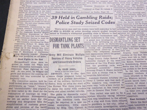 1953 JULY 9 NEW YORK TIMES - 39 HELD IN GAMBLING RAIDS - NT 4666